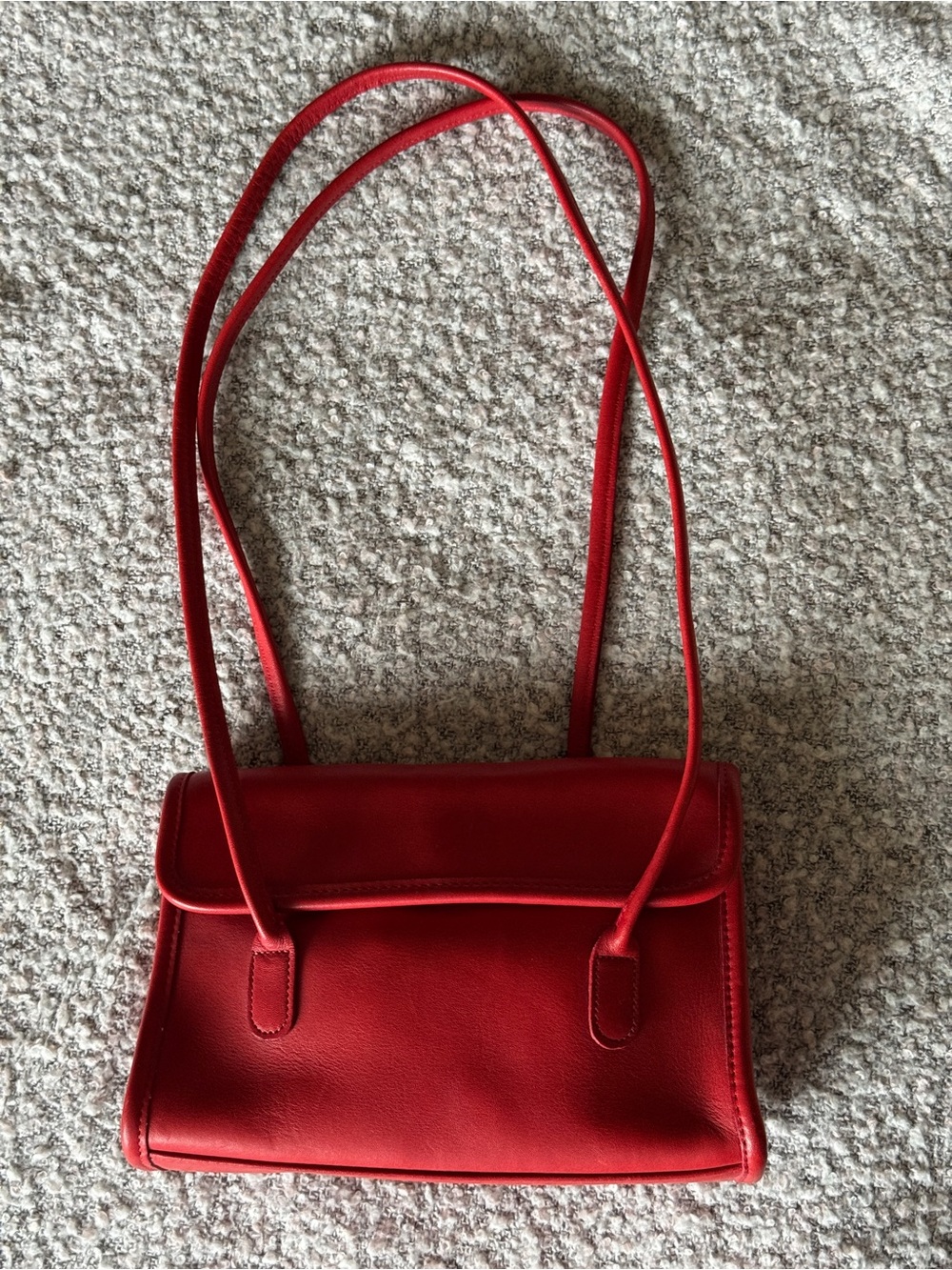 Vintage Coach Red Leather Laurie Flap Shoulder Bag 9032 (1997 USA)